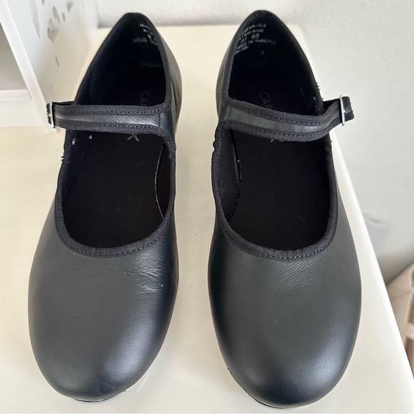 Capezio Women’s 3800 Mary Jane Heeled Buckle Tap Dance Shoes Black Noir Silver - Picture 2 of 9